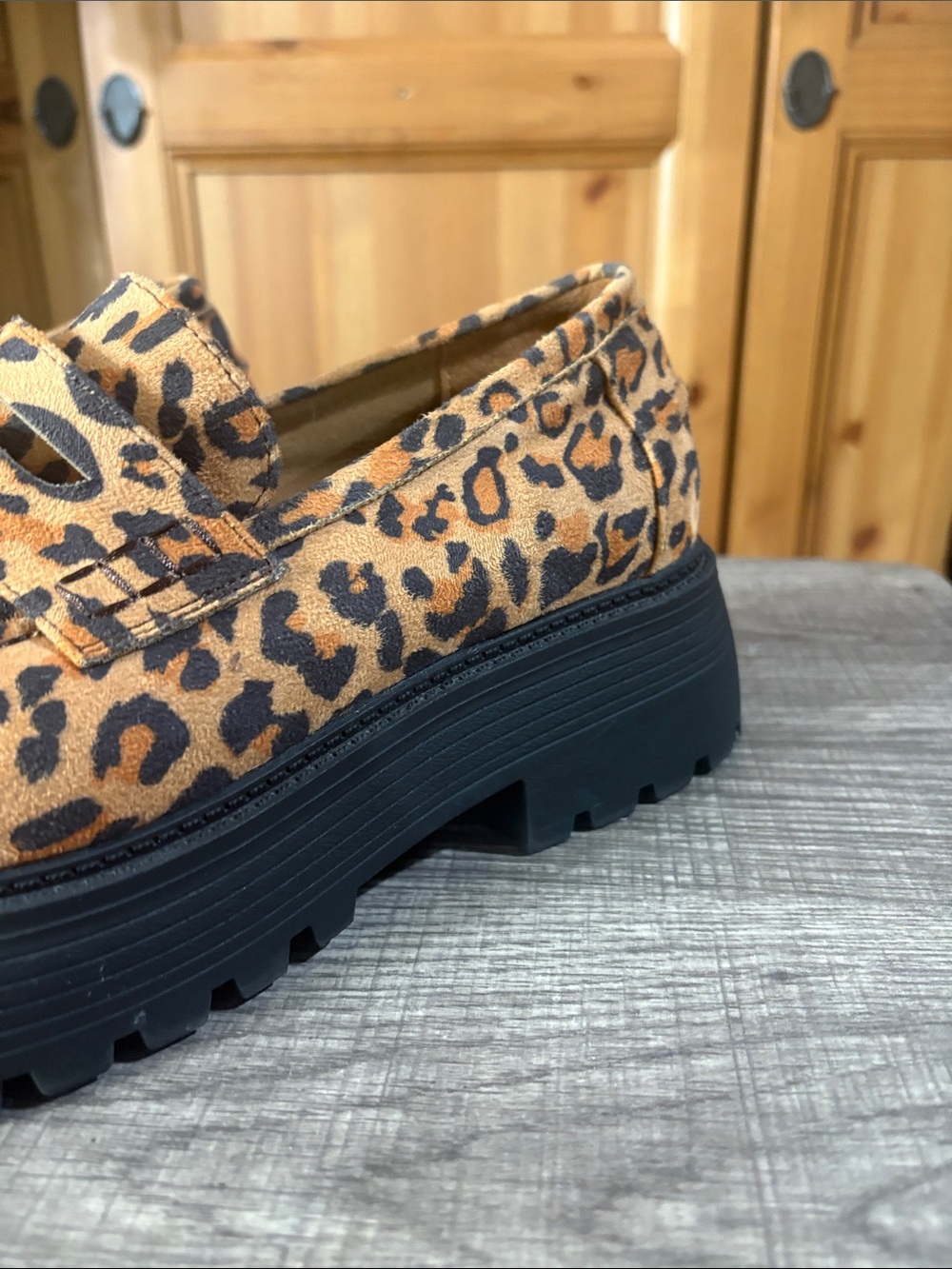ASOS MEN Leopard Print Platform Loafers - Chunky Black Sole - Picture 4 of 12